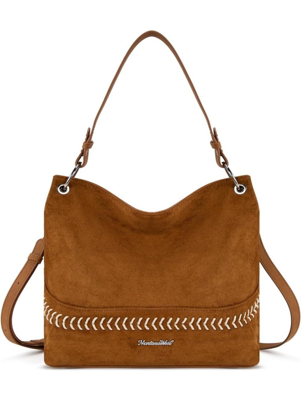 Women's Brown-2 Vegan Leather Tote Satchel Handbag Top Handle Crossbody Bag